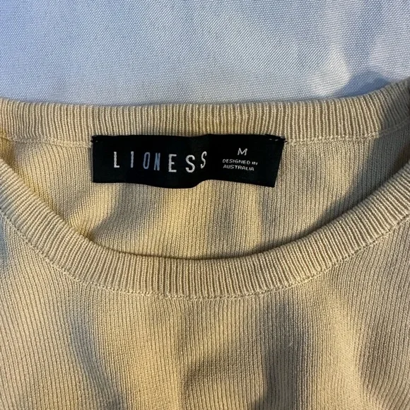 Lioness Beige Side Ruched Midi Dress - Picture 3 of 3